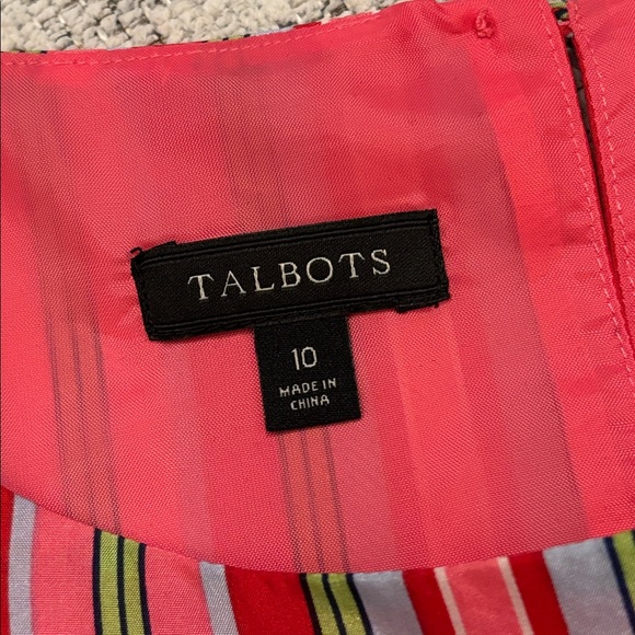 Talbots 100% Silk Striped Sleeveless Blouse Size 10 - Picture 10 of 11